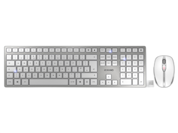 Tipkovnica in miška Cherry DW 9100 SLIM, Bluetooth, bela, USB, UK SLO g.