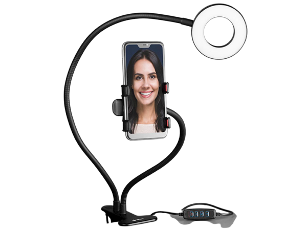 TRACER LED RING Luč 8.5cm z držalom za telefon