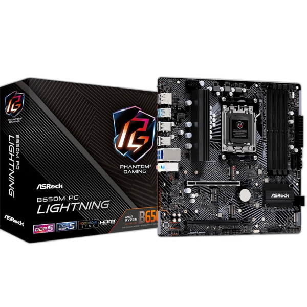 ASROCK B650M PG Lightning AM5 4xDDR5 mATX gaming osnovna plošča