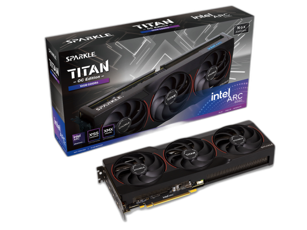Grafična kartica Intel ARC B580 TITAN Nox OC, 12GB GDDR6, PCIe 4.0, 3xDP, 1xHDMI, Sparkle