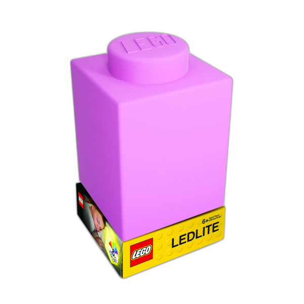 LEGO SILCONE LED NIGHTLIGHT PINK NOČNA LUČKA