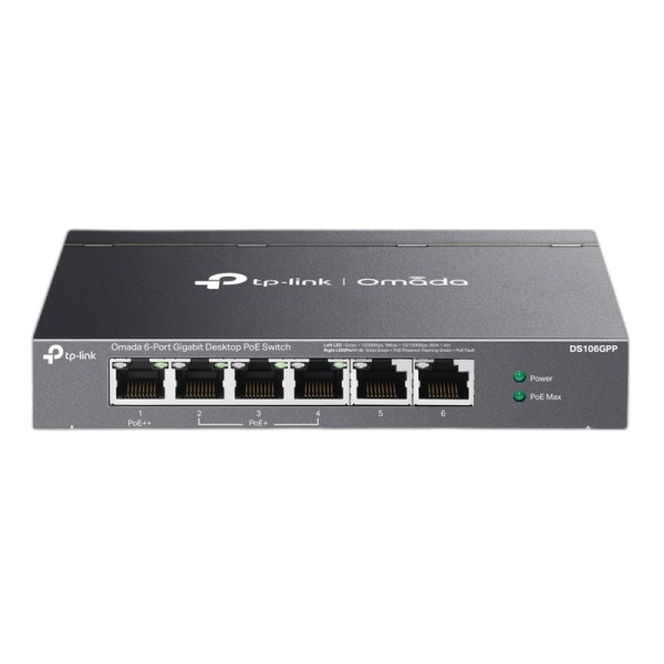 TP-LINK Omada DS106GPP 6-port gigabit 3x PoE+ 1x PoE++ unmanaged mrežno stikalo-switch