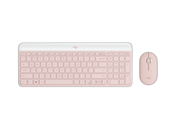 Tipkovnica in miška Logitech Slim Wireless Combo MK470, roza, SLO g.