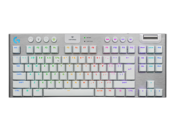 Tipkovnica Logitech G915 X LIGHTSPEED TKL, GL Tactile, Wireless, bela, SLO g.