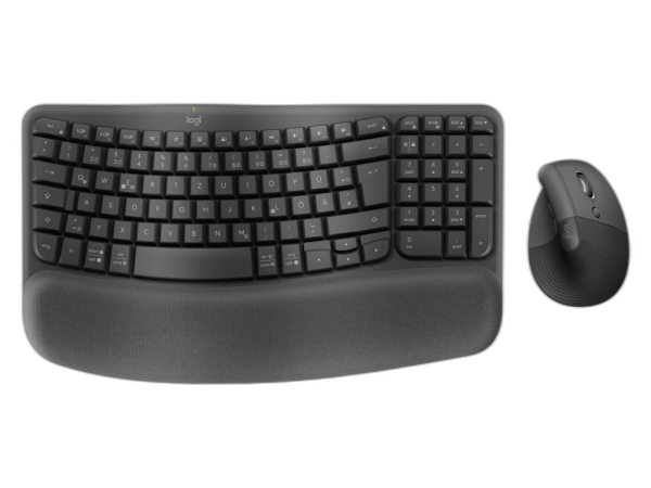 Tipkovnica in miška Logitech Wave Keys and Lift COMBO, Wireless, grafitna, SLO g.