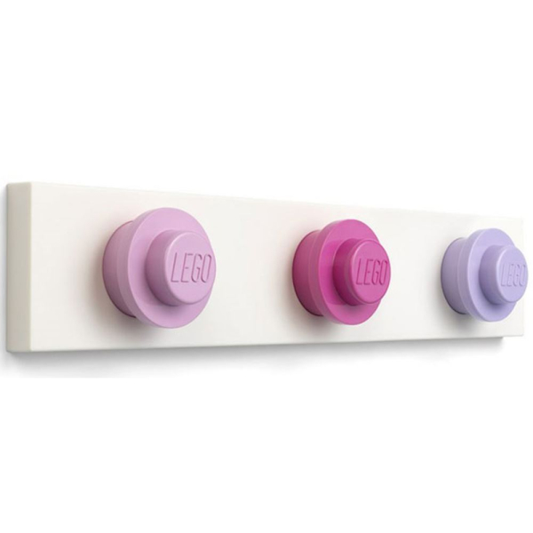 LEGO WALL HANGER RACK PINK - DARKPINK - LILAC STENSKI OBEŠALNIK