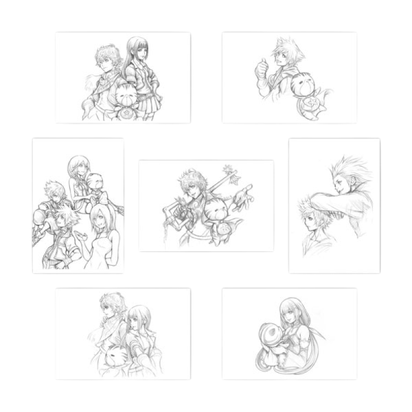 KINGDOM HEARTS POSTCARD SET C ILLUSTRATED BY TETSUYA NOMURA razglednice