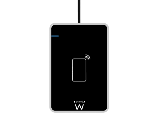 Čitalec pametnih in osebnih kartic Ewent, USB 2.0, NFC brezkontaktni, črn, EW1053