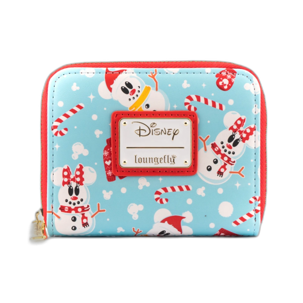 LOUNGEFLY DISNEY SEASONAL SNOWMAN MINNIE MICKEY AOP DENARNICA