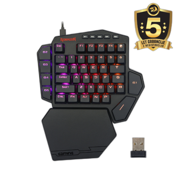 REDRAGON DITI ELITE K585RGB-KS BREZŽIČNA MEHANSKA TIPKOVNICA - RDEČA STIKALA