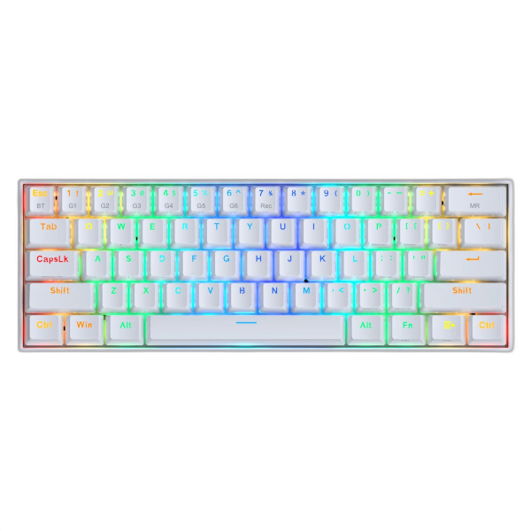 REDRAGON DRACONIC K530RGB PRO BT/ŽIČNA BELA MEHANSKA TIPKOVNICA, RDEČA STIKALA