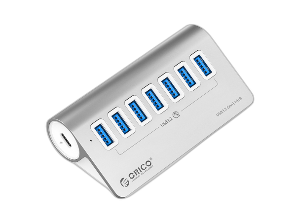 USB-C hub s 7 vhodi, 7x USB-A 3.2 Gen2, 10Gbps, ALU, ORICO M3U7-G2