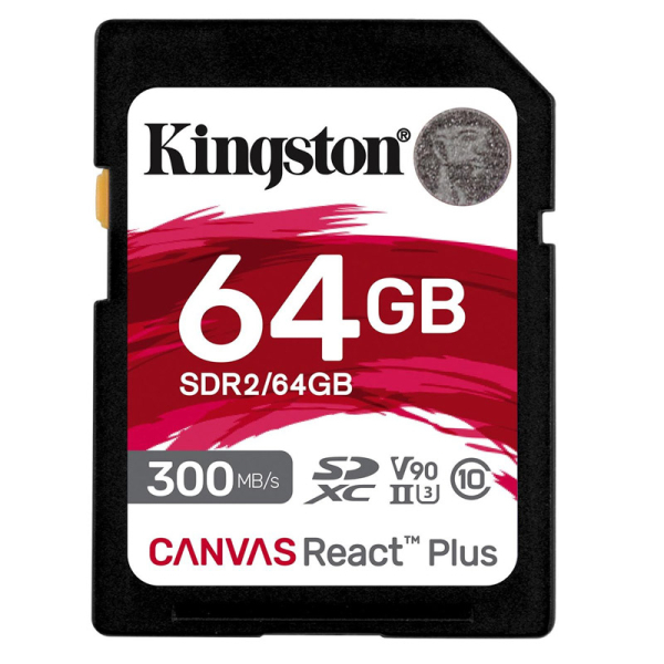KINGSTON Canvas React Plus SD 64GB Class10 UHS-II (SDR2/64GB) spominska kartica