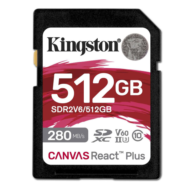 KINGSTON Canvas React Plus V60 SD 512GB Class10 UHS-II (SDR2V6/512GB) spominska kartica