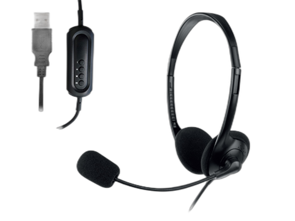 Slušalke Ewent, nadzor glasnosti, mikrofon, USB, EW3568