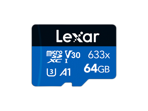Spominska kartica Lexar High-Performance 633x, micro SDXC, 64GB, 100MB/s, U3, V30, A1, UHS-I