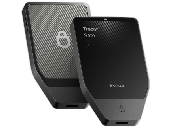 Trezor Safe 7, strojna denarnica za Bitcoin in druge kriptovalute, črna