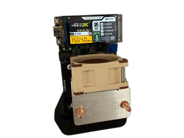 Nerdaxe Gamma Noctua Edition, komplet za samostojno rudarjenje, EU napajalnik, SoloMining, 1.3TH/s