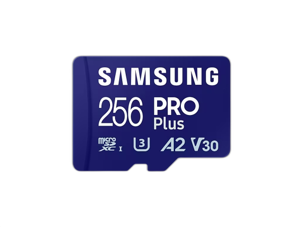 Spominska kartica Samsung PRO Plus micro SDXC, 256GB, 180MB/s, U3, V30, A2, UHS-I, z SD adapterjem