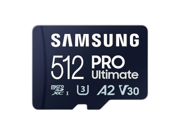 Spominska kartica Samsung PRO Ultimate, micro SDXC, 512GB, U3, V30, A2, UHS-I, z SD adapterjem