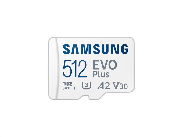 Spominska kartica Samsung EVO Plus, micro SDXC, 512GB, 160MB/s U3, V30, A2, UHS-I, z adapterjem