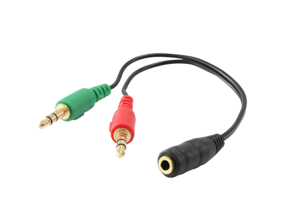 Adapter za slušalke in mikrofon, 1 ženski na 2 moška, 3,5 mm, 15 cm, Ewent