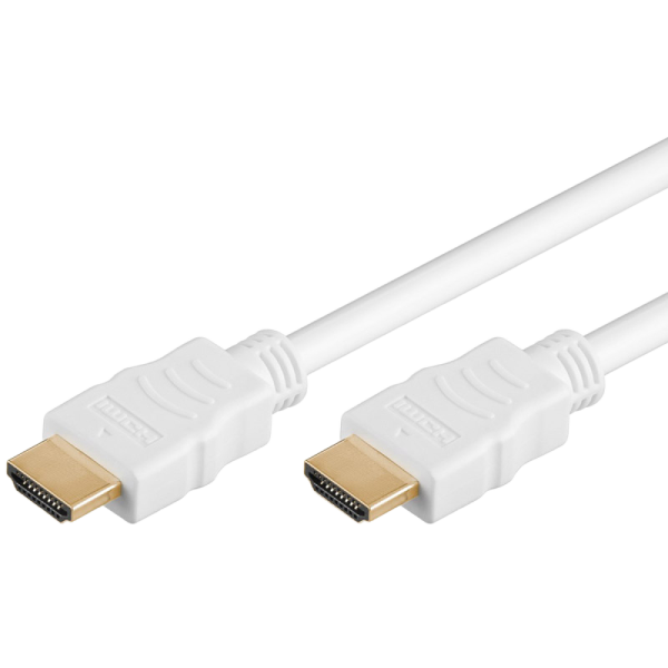 GOOBAY High Speed HDMI (M/M) 2.0 4K 60Hz 0,5m z Ethernet pozlačen bel kabel