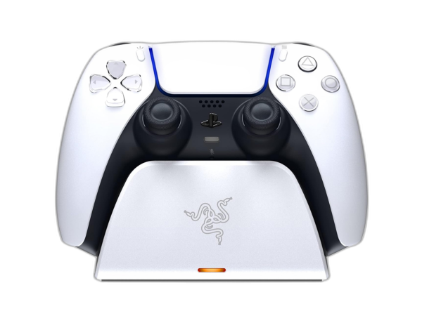 Polnilec za igralni plošček Razer Quick Charging Stand za PlayStation 5, bel