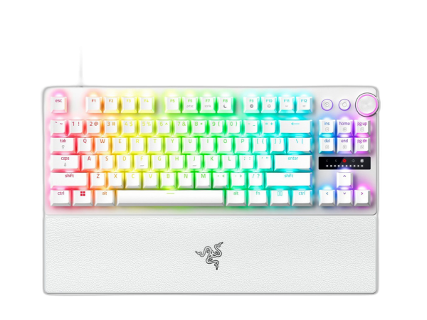 Tipkovnica Razer Huntsman V3 Pro Tenkeyless, bela, US SLO g.
