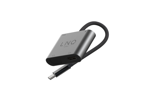 Priključna postaja LINQ 4 in 1, USB-C, HDMI 4K 60Hz, VGA 1080p 60Hz, USB-C PD 100W, USB 3.2, LQ48001