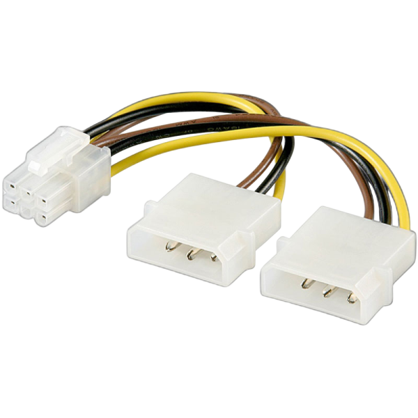 GOOBAY 51360 napajalni kabel / adapter za PC grafično kartico; 6-pin PCI-E/PCI Express adapter